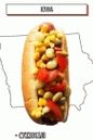 hot dog avec du maïs et des haricots