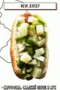 hot dog avec pommes de terre, poivrons et oignons