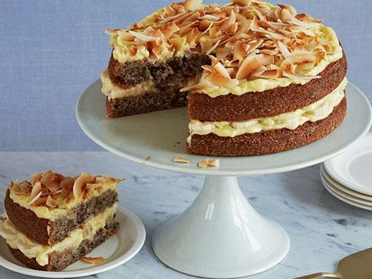 Photo du gâteau à la crème de banane-noix de coco