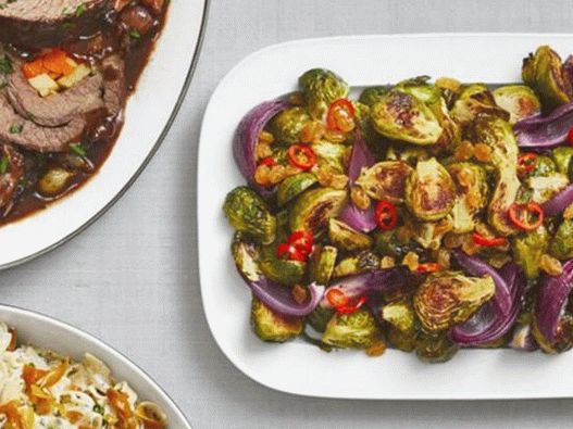 Photo de choux de Bruxelles à la sauce aigre-douce