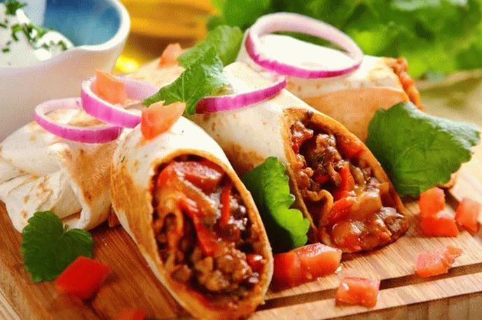 Burrito au poulet émincé