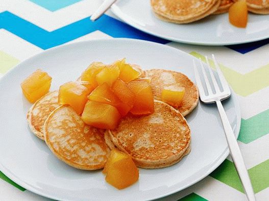Photo Crêpes Aux Grains Entiers Avec Compote De Pommes