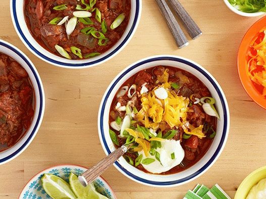 Photo du Chili avec de la farce de bœuf et de porc