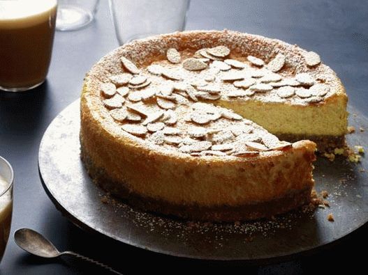 Cheesecake photo avec du fromage ricotta et amandes