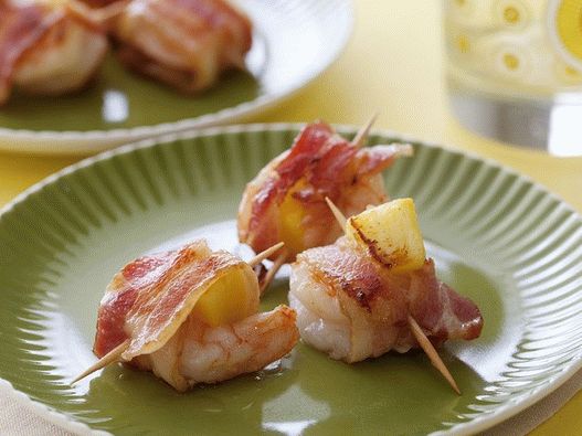 Crevettes enrobées de bacon