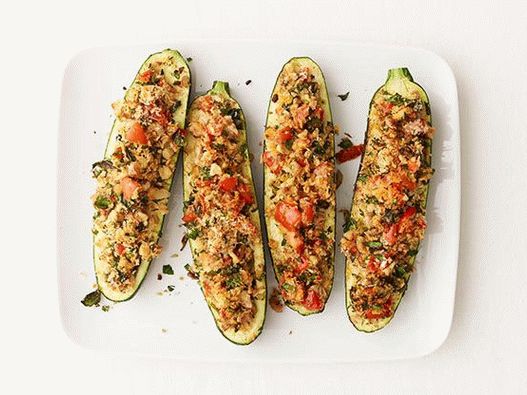Photo de courgettes farcies aux herbes
