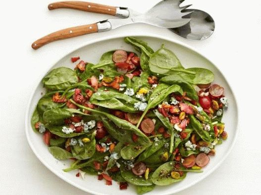 Photographie de plat - Salade tiède d'épinards