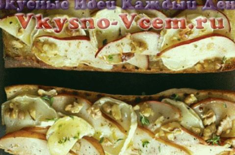 Recette de baguette française avec des poires et du fromage