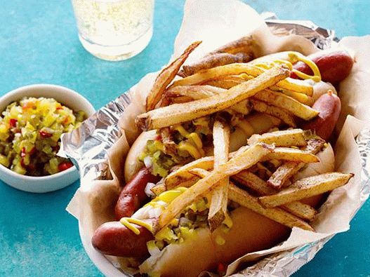 Photo Chicago Hot Dogs avec Légumes Marinés Maison