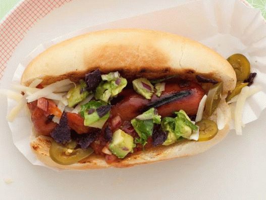 Photo hot dog mexicain