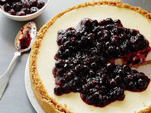 Photo Cheesecake Perfect Avec Sauce Aux Myrtilles