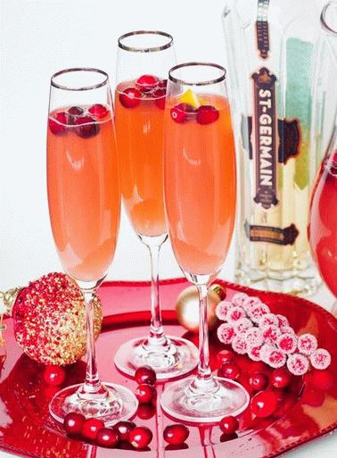 Photo cocktail avec champagne et canneberges