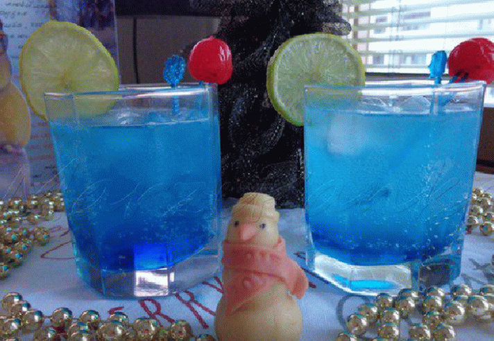 Cocktail de noel bleu