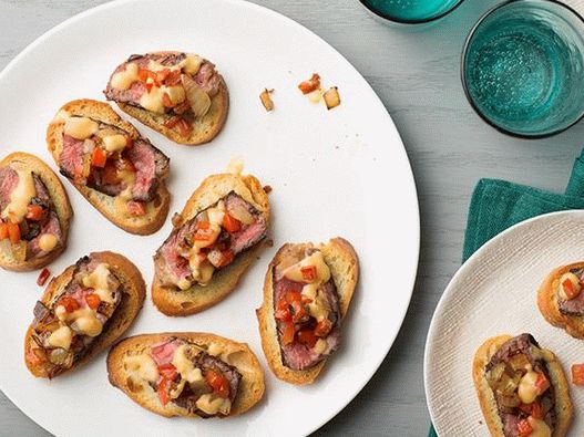 Photo de Crostini avec du boeuf à Philadelphie