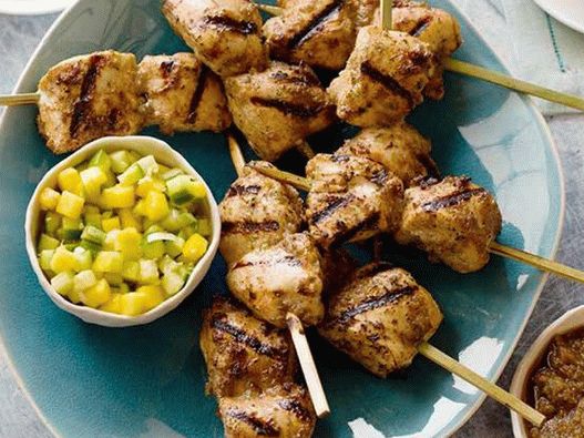 Kebab de poulet à la marinade