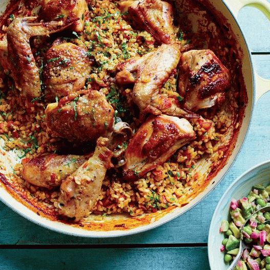 Photo poulet avec du riz