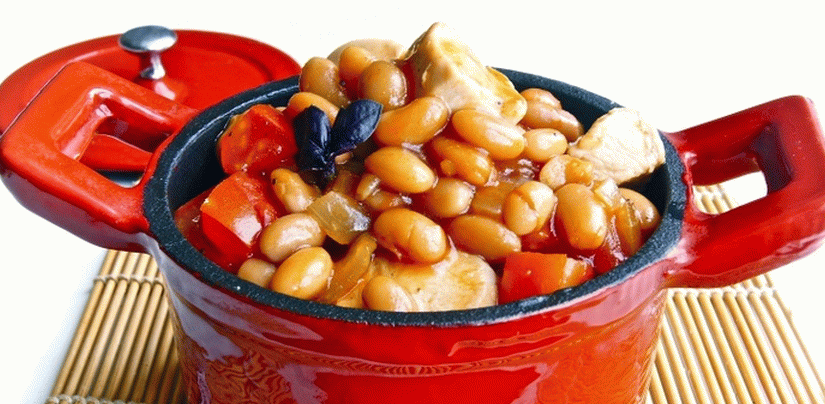 Poitrine de poulet aux haricots