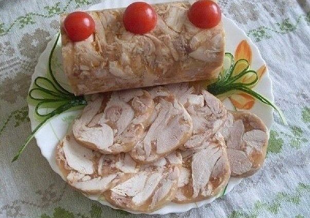 Rouleau de poulet en bouteille