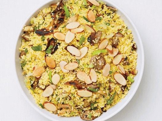 Photo de couscous grillé aux champignons et poireaux