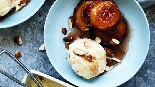 Pêche au vin grillé au mascarpone