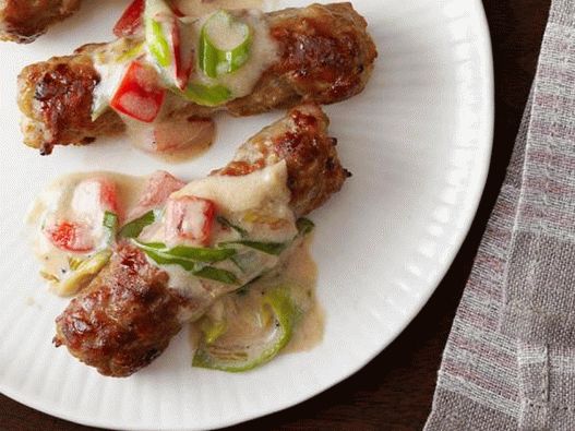 Photo du plat - Saucisses frites avec sauce au lait