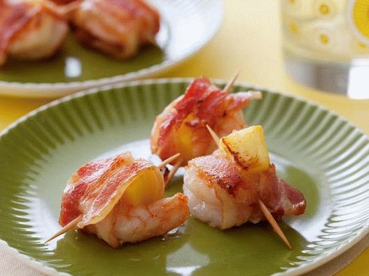 Photo du plat - Crevettes à l'ananas au bacon