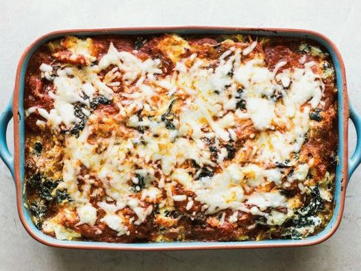 Photo du plat - Lasagne avec spaghetti citrouille et poulet
