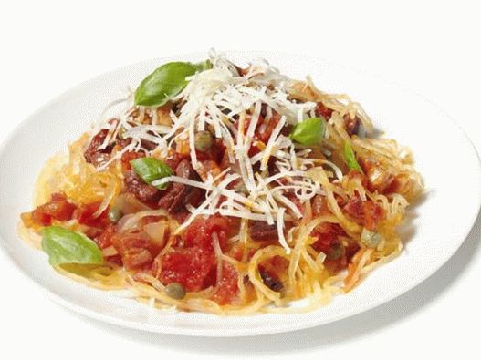 Photographie de plat - Spaghetti à la citrouille