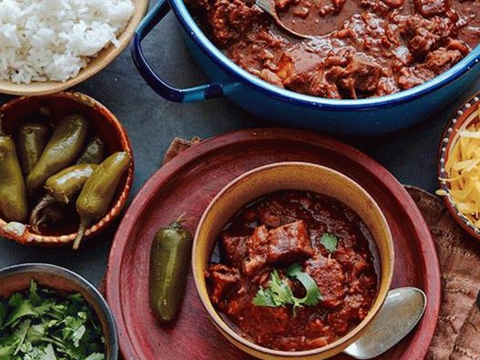 Photo du plat - chili con carne cuit au chaudron