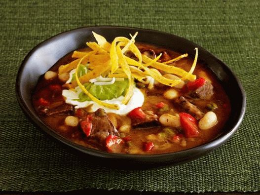 Dish Photography - Soupe au chili avec fajitas au boeuf