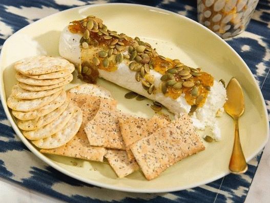 Photo du plat - Bûche de fromage de chèvre aux figues et graines de citrouille