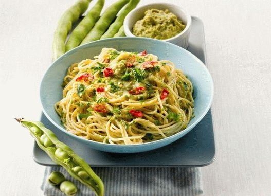 Photo de spaghettis aux fèves