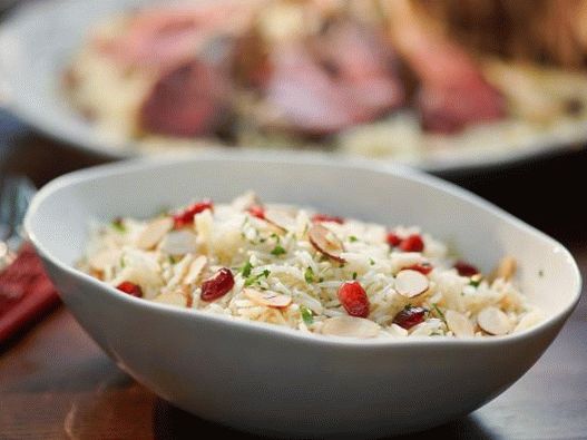 Photo pilaf aux canneberges et amandes