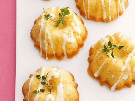 Muffins au thym et glaçage au citron