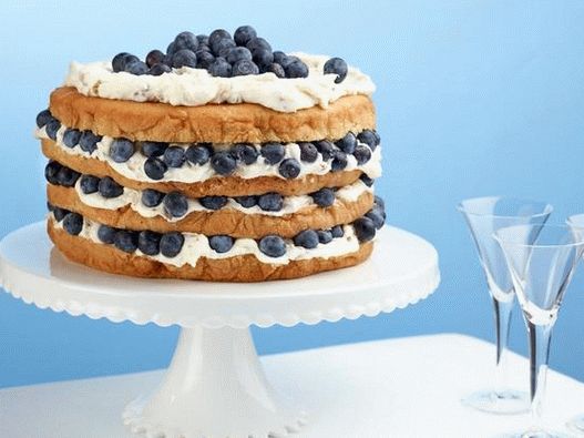 Photo du plat - Gâteau italien à la crème de noix de coco et aux myrtilles