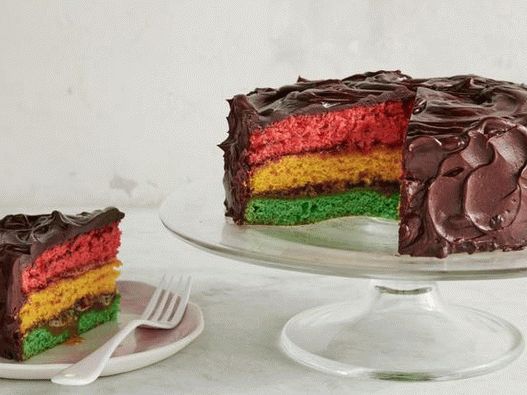 Photographie de plat - Gâteau italien à l'arc-en-ciel