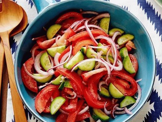 Photo du plat - Salade de tomates, oignons et concombres