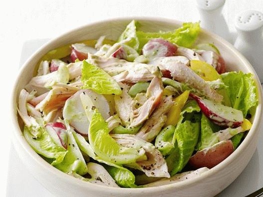 Salade de printemps au poulet et pommes de terre