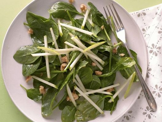Salade aux épinards et pomme verte