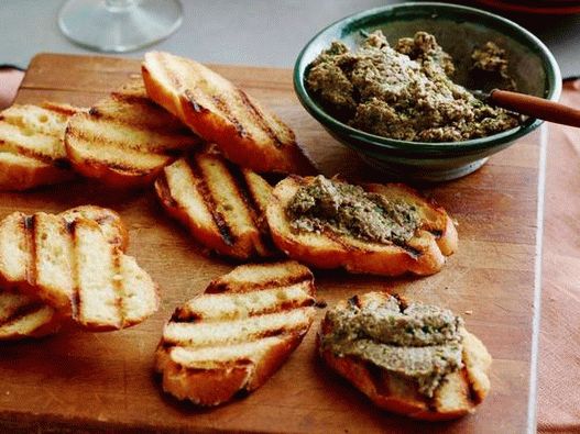 Crostini au pesto aux champignons