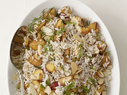 Photo riz avec nectarines grill