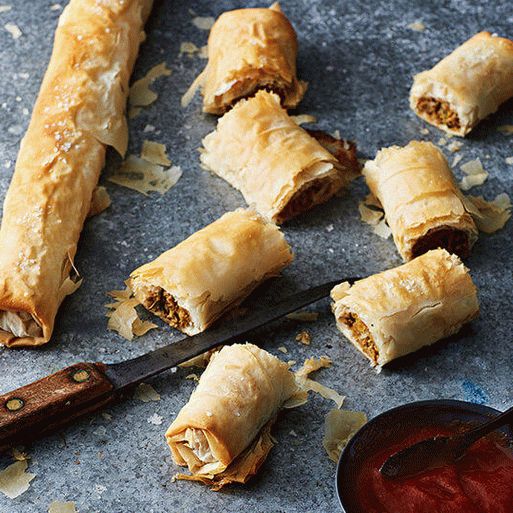 Photo Filo roule avec de la viande hachée