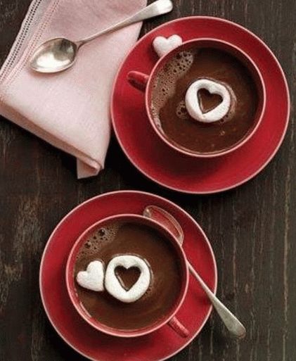Photo chocolat chaud romantique