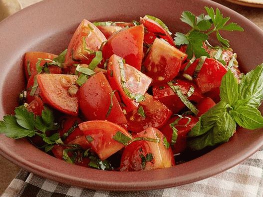 Photo Salade De Tomates Marinées Aux Herbes