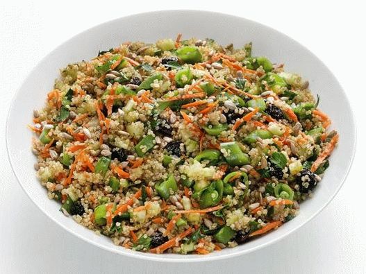 Salade de photos avec quinoa et cosses de pois