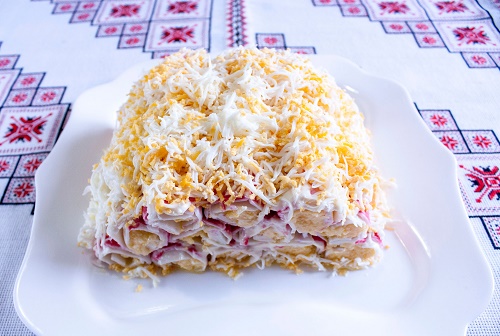 Pile de bâtons de crabe