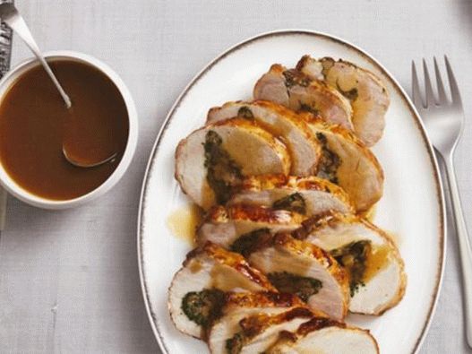 Photo Rouleau de porc fourré aux champignons