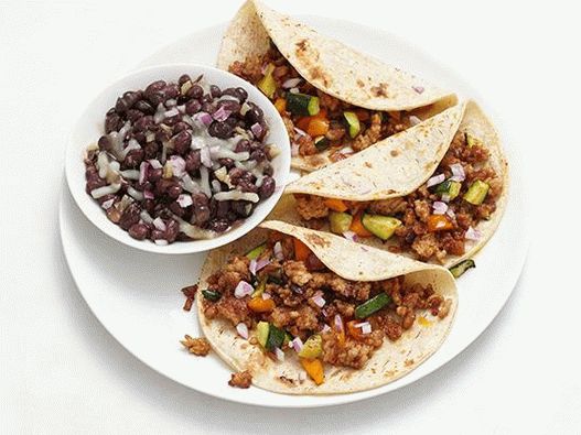Photo Tacos au porc et haricots noirs