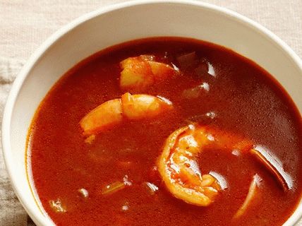 Photo Soupe De Tomates Aux Crevettes