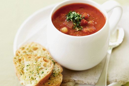 Photo Soupe De Tomates Aux Pois Chiches